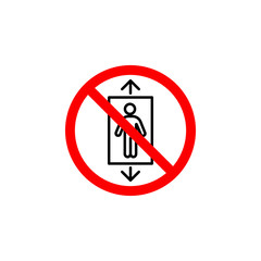 Forbidden elevator, lift icon can be used for web, logo, mobile app, UI, UX