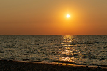 A beautiful sunset by the sea