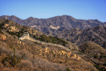 Fototapeta na wymiar Great Chinese wall in the mountains near Beijing