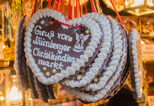Lebkuchenherzen Gruß vom Nürnberger Christkindlesmarkt