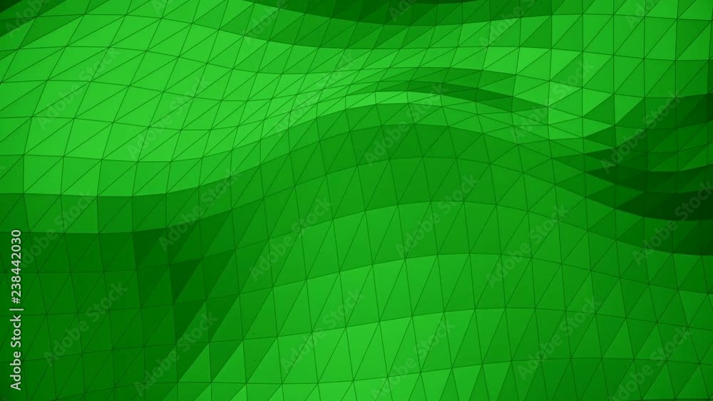 Poster modern corporate style green triangle wave surface background loop