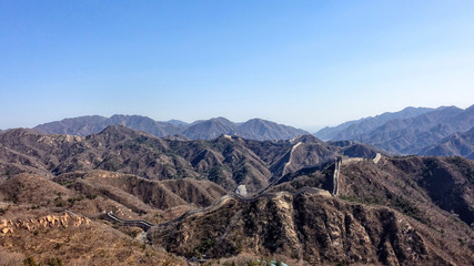 Great Chinese wall in the mountains near Beijing
