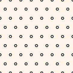 Minimalist seamless pattern with small hexagons. Simple geometric background