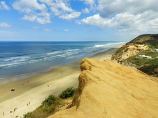 Ripiro Beach in New Zealand seen from a cliff