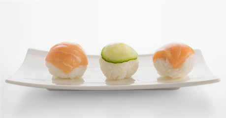 Salmon and Cucumber Sushi Balls or Temarizushi