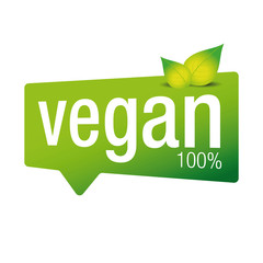 Vegan product label sign green