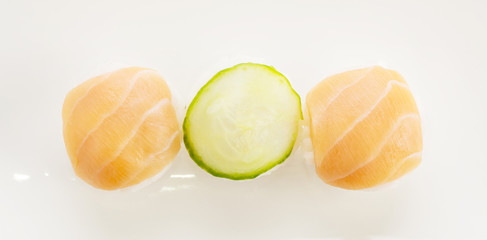 Salmon and Cucumber Sushi Balls or Temarizushi