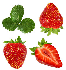 Fresh strawberry isolated on white background with clipping path