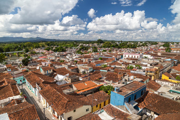 View to the roofs of an old colonial town. Sancti Spiritus, Cuba