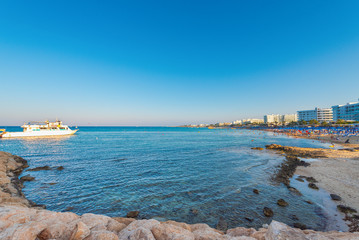 Sea coast Protaras coastline. Cyprus