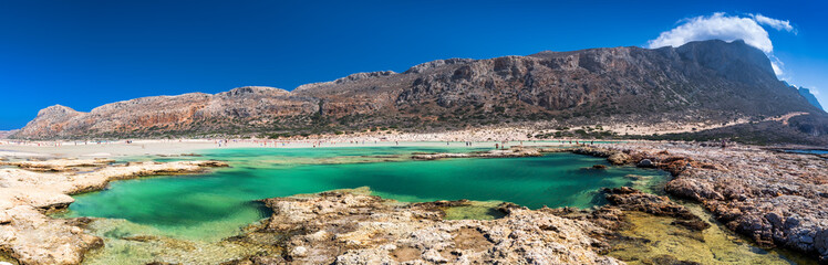 Balos lagoon on Crete island with azure clear water, Greece, Europe