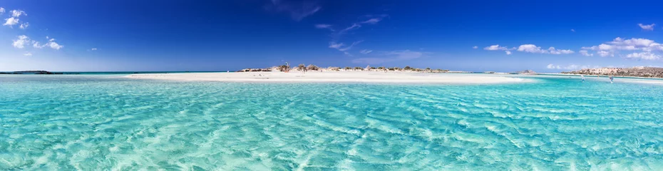 Afwasbaar behang Elafonissi Strand, Kreta, Griekenland Elafonissistrand met roze zand op het eiland van Kreta met azuurblauw helder water, Griekenland, Europa