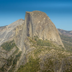 Close up view of Half Dome from Glacier Point in Yosemite National Park