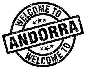welcome to Andorra black stamp