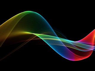 Abstract multicolored light waves background