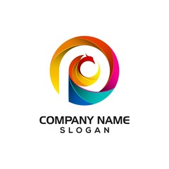 Fototapeta premium Modern Phoenix for technology logo Icon template