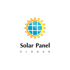 Naklejka premium Modern Solar Energy Logo Design Inspiration