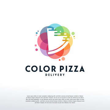 Colorful Fast Pizza logo vector, Pizza logo designs template, design concept, logo, logotype element for template