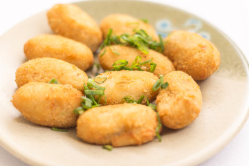 Portion of fried dumplings