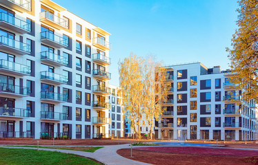 Apartment home new residential building outdoor concept
