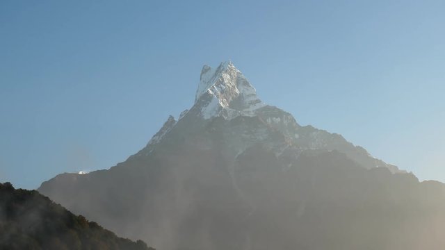 Machapuchare mountain Fishtail in Himalayas range Nepal