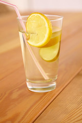 lemonade with lemon slices in a glass