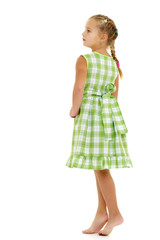 The little girl is full-length.