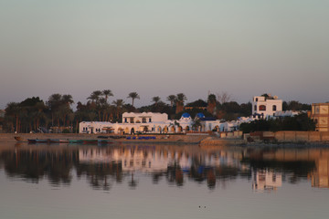 Fototapeta premium Qarun Lake at Sunset