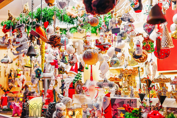 Christmas tree decoration in Xmas market Vilnius