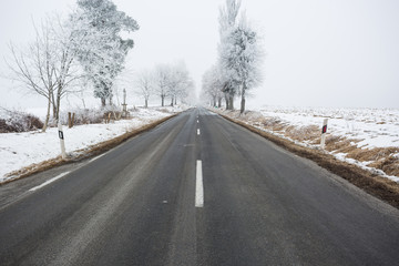 dangerous winter road