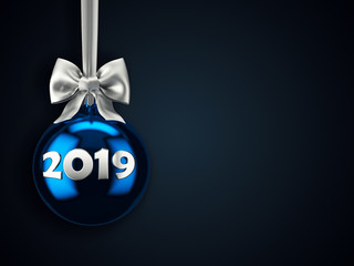 3D Rendering Christmas ball on a dark background