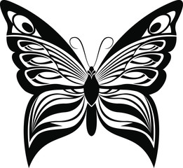 Butterfly vector art stencil for tattoo or t-shirt print