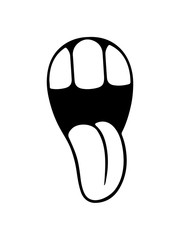 zunge mund rausstrecken lustig comic cartoon clipart design ärgern witzig