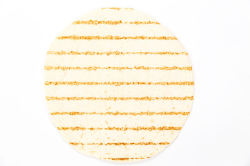 Empty tortilla background isolated on white