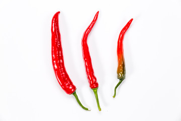 Chilli peppers isolated on white background