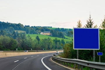 Scenic landscape with road of Slovenia Julian Alps