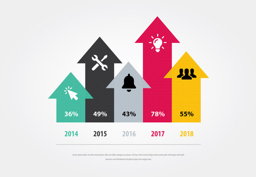 Infographic Layout with Arrow-Shaped Elements