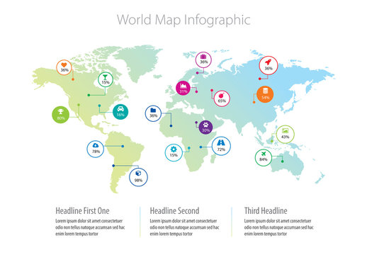 World Map Infographic Layout