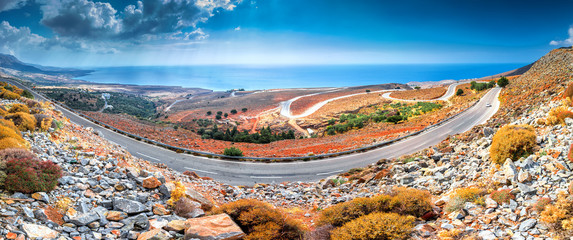 Road on Creta island, Greece, Europe.