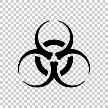 Bio hazard icon. Warning sign about virus or toxic. Black symbol