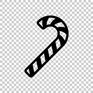 recommend clip art: Christmas candy icon, sweet striped lollipop. Black symbol on tr