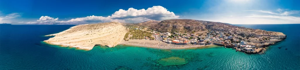 Crédence de cuisine en verre imprimé  Plage d'Elafonissi, Crète, Grèce Aerial view of Matala beach on Crete island with azure clear water, Greece, Europe