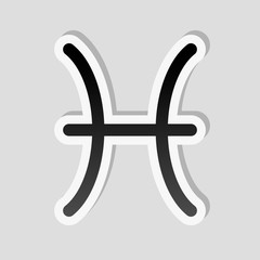 Fototapeta premium Astrological sign. Pisces simple icon. Sticker style with white