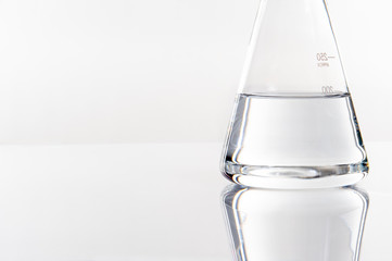 laboratory equipment on a laboratory table on a white background during the experiments