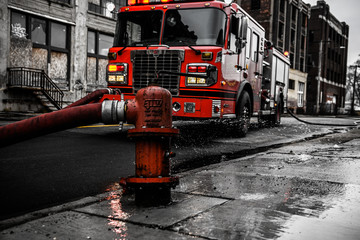 fire truck on the road