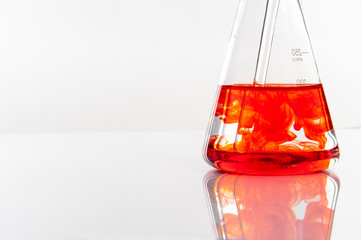 laboratory equipment on a laboratory table on a white background during the experiments