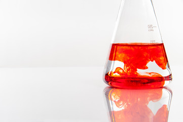 laboratory equipment on a laboratory table on a white background during the experiments