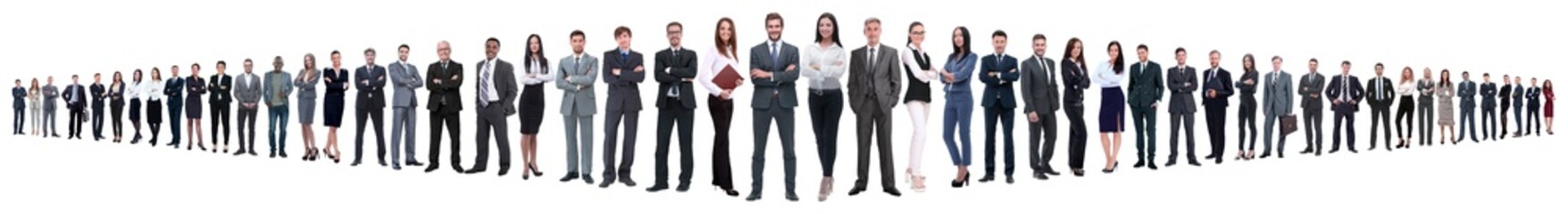 leader and professional business team standing together.