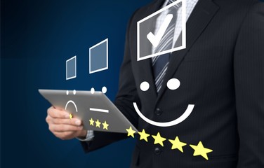 Businessman and internet and virtual reality concept -