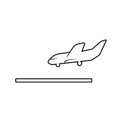 sign plane lands icon. Element of cyber security for mobile concept and web apps icon. Thin line icon for website design and development, app development